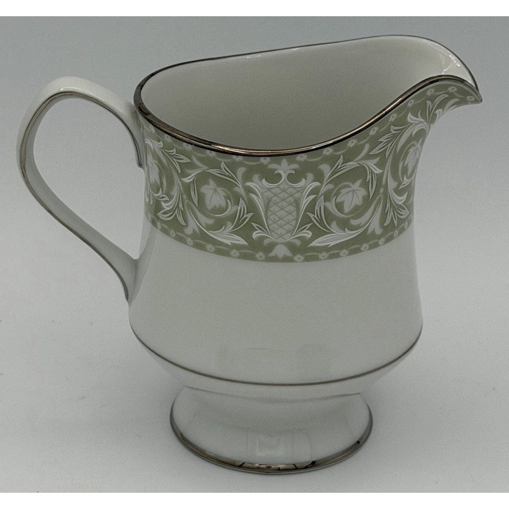 Sango Buckingham Pattern Creamer 3680 Japan White and Green Floral EUC